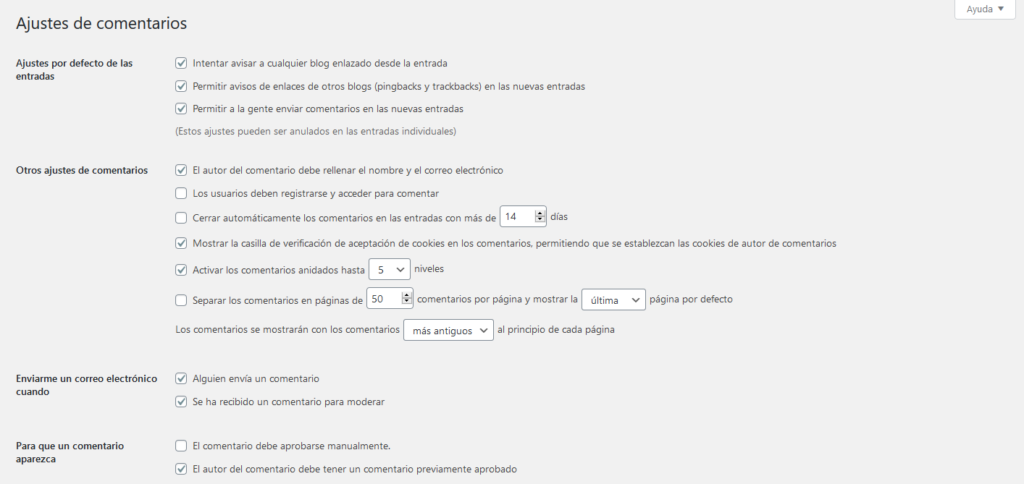 ajuste de comentarios en wordpress 1