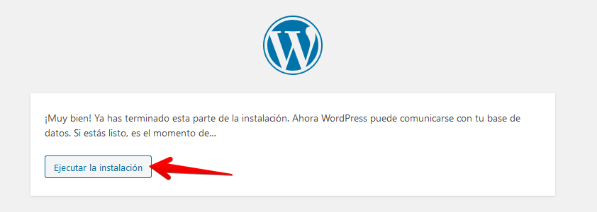 ejecutar instalacion wordpress