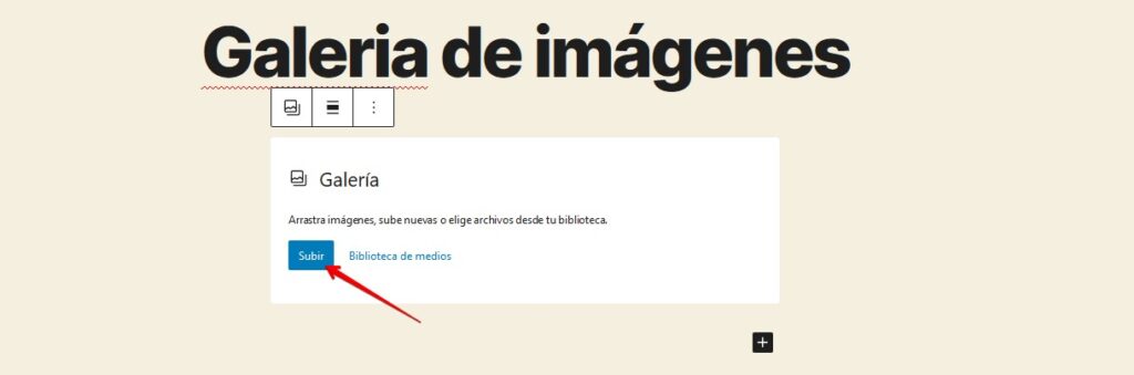 subiendo imágenes para una galeria en wordpress