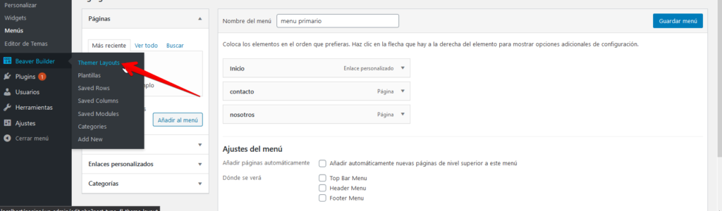 encabezado de su sitio web de WordPress con Beaver Themer