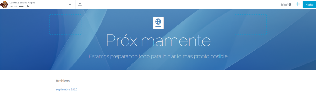 landing page proximamente