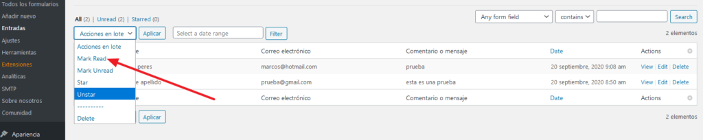 modificar datos del formulario