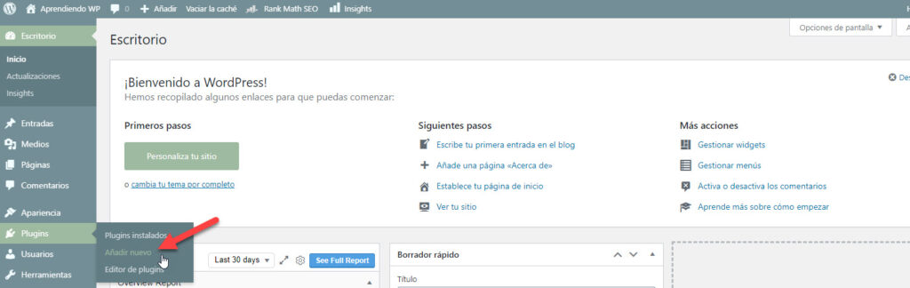 instalar un plugin en wordpress