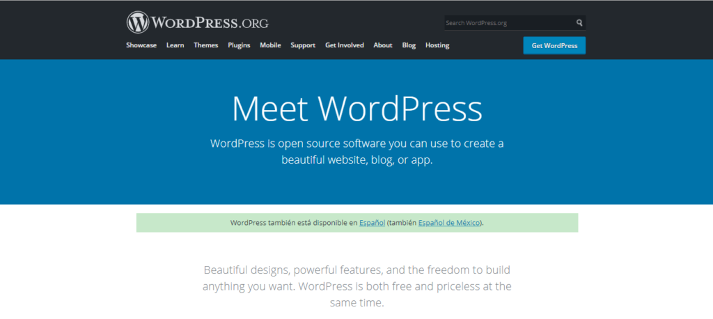 pagina web de wordpress