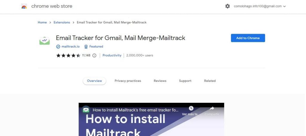 Email Tracker for Gmail extension google chrome