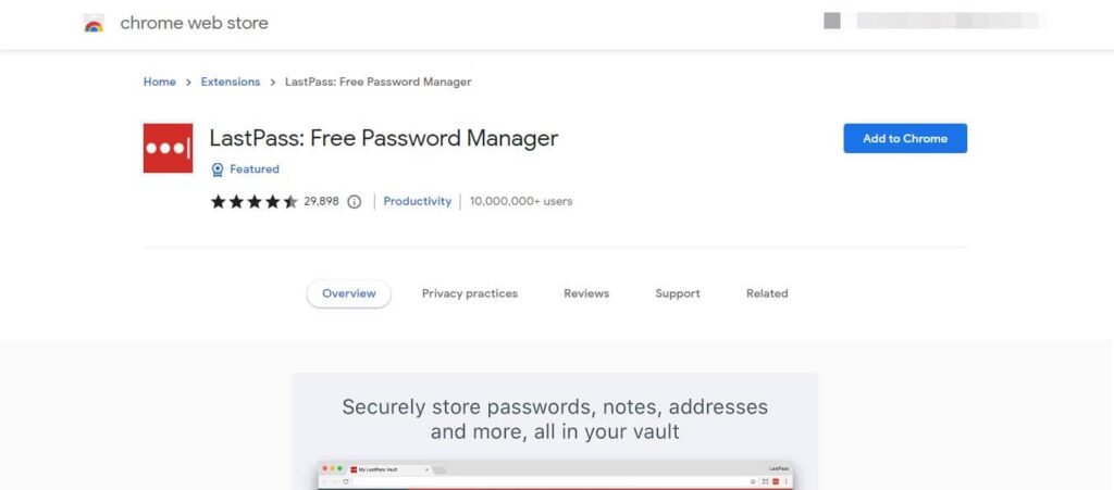 LastPass extension google chrome