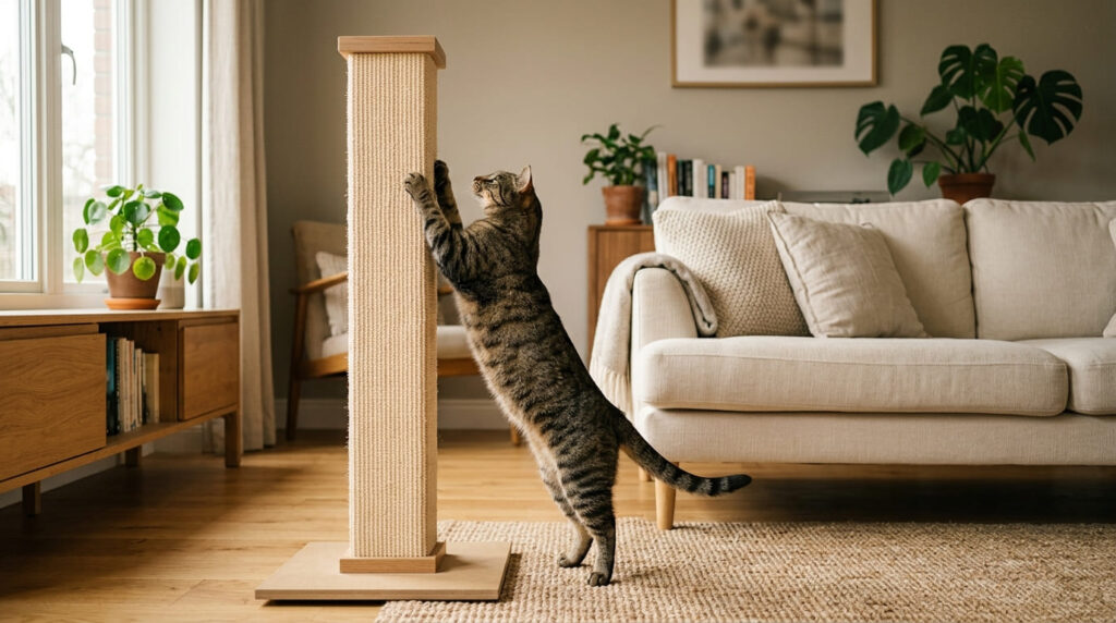 Cómo enseñar a un gato a utilizar su rascador correctamente