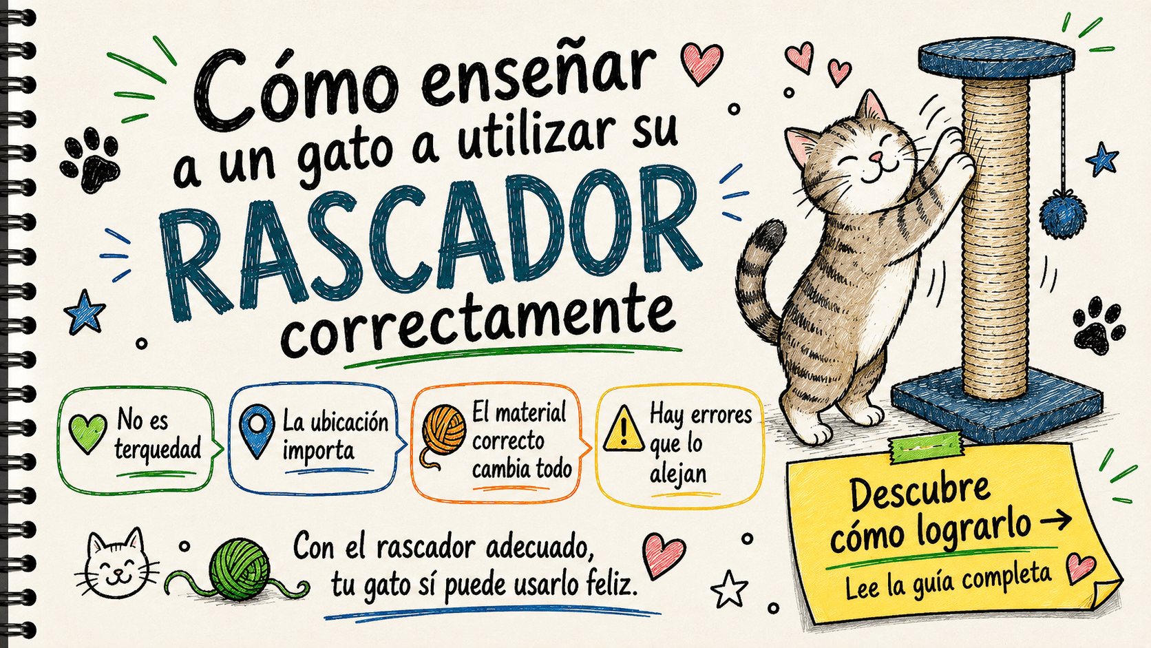 Cómo enseñar a un gato a utilizar su rascador correctamente